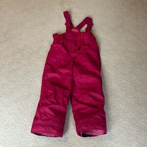 Bright pink snow pants from Garnet Hill size small E grow intact size 4-5